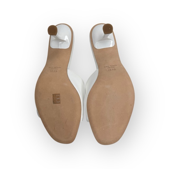 new Kate Spade KSNY ❀ Flourish Flower Accent Heel Mule Sandals ❀ White ❀ 10.5M - Picture 12 of 16